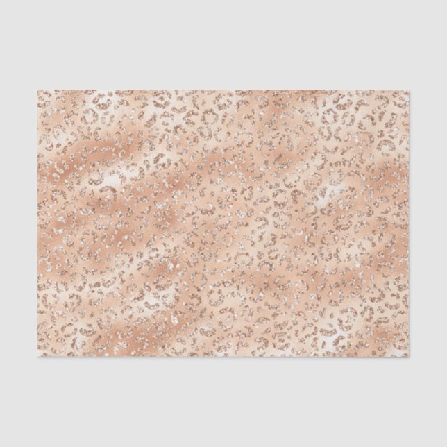 Rose Gold Imitate Glitzer Leopard Print Seidenpapier (Vorderseite)