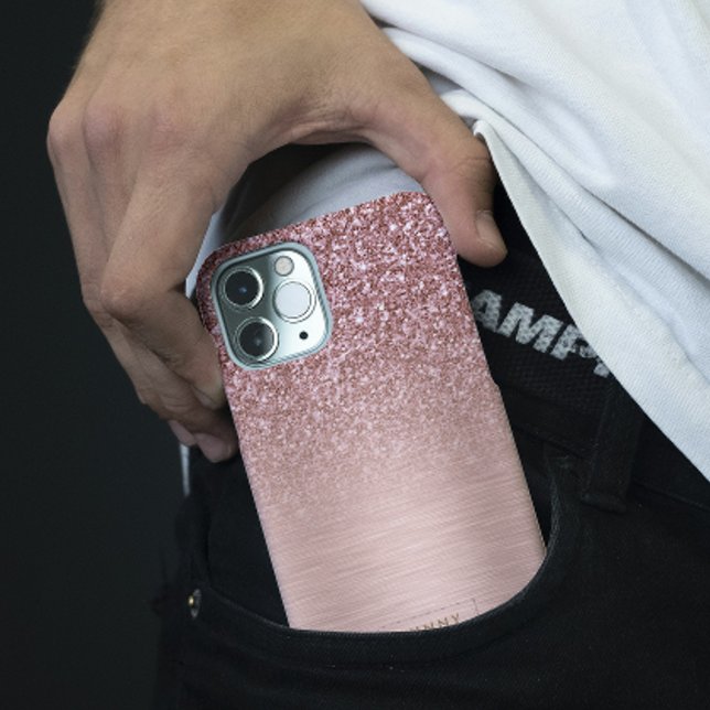 Rose-Gold-Imitate Glitzer & Metallic Textur Case-Mate iPhone Hülle (Von Creator hochgeladen)