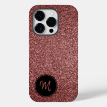 Rose Gold Imitate Glitzer Monogram Funkelnd