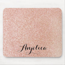 Rose Gold Imitate Glitzer Personalisiert Name Mous