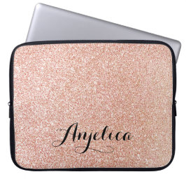Rose Gold Imitate Glitzer Personalisierter Laptop- Laptopschutzhülle