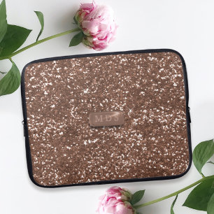 Rose Gold Imitate Glitzer Personalisierter Laptop- Laptopschutzhülle