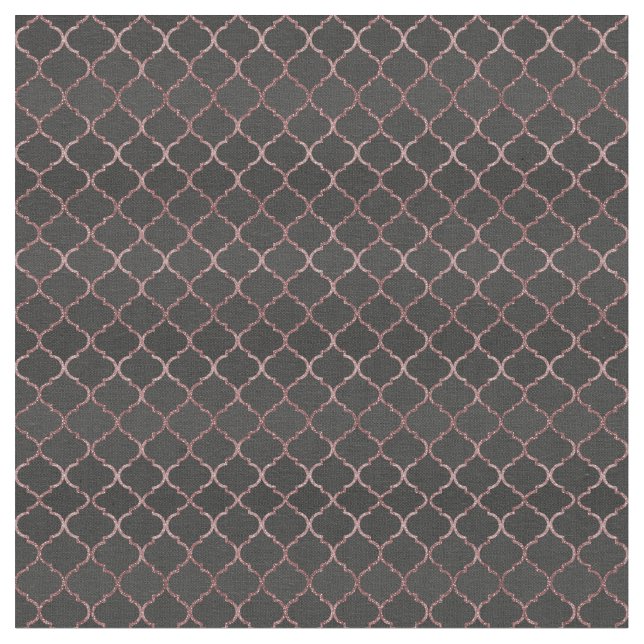 Rose Gold Imitate Glitzer Quatrefolienmuster Stoff (Nahaufnahme)