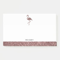 Rose Gold Imitate Glitzer und White Flamingo & Bor