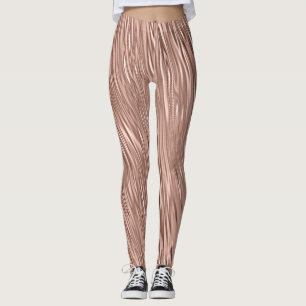 Rose Gold Imitate Metallic Streak Gemustert Leggings