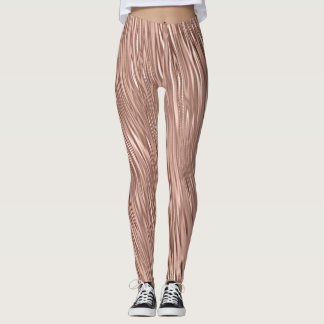 Rose Gold Imitate Metallic Streak Gemustert Leggings