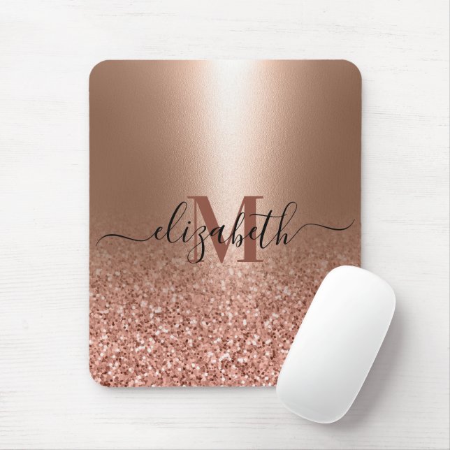 Rose Gold Imitate Rosa Glitzer Mousepad (Mit Mouse)