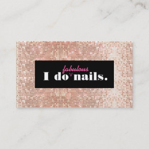 Rose Gold Imitate Sequins Manicurist Nail Salon Visitenkarte