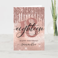 Rose Gold Imitats Glitzer & Foil 18. Geburtstag