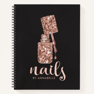 Rose Gold Imitats Glitzer Nägel Ernennung Notizbuch