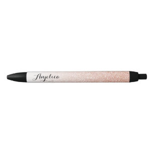 Rose Gold Imitats Glitzer Ombre Personalisiert Nam Kugelschreiber