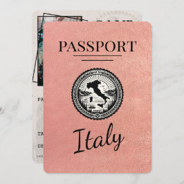 Rose Gold Italy Passport Save The Date