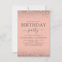 Rose Gold jedes Alters Geburtstag Rosa Sparkle Gli