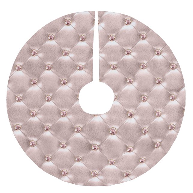 Rose Gold Jewel Bling Cushion geheftetes Kissen Polyester Weihnachtsbaumdecke (Vorderseite)