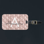 Rose Gold Jeweled Classic Monogram Name Gepäckanhänger<br><div class="desc">Rose Gold Jeweled Classic Monogram Name and Initial Luggage Tag. Diese Taschenmarke ist ideal für Zurück in die Schule,  Arbeit oder Reisen.</div>