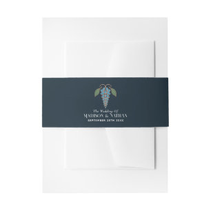 Rose Gold Jugendstil Blau Wisteria Hochzeit Einladungsbanderole