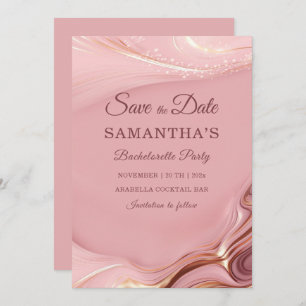 Rose Gold Junggeselinnen-Abschied Save the Date Id Einladung