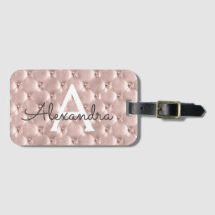 Rose Gold Juwelen Klassisches Monogramm Name Gepäckanhänger