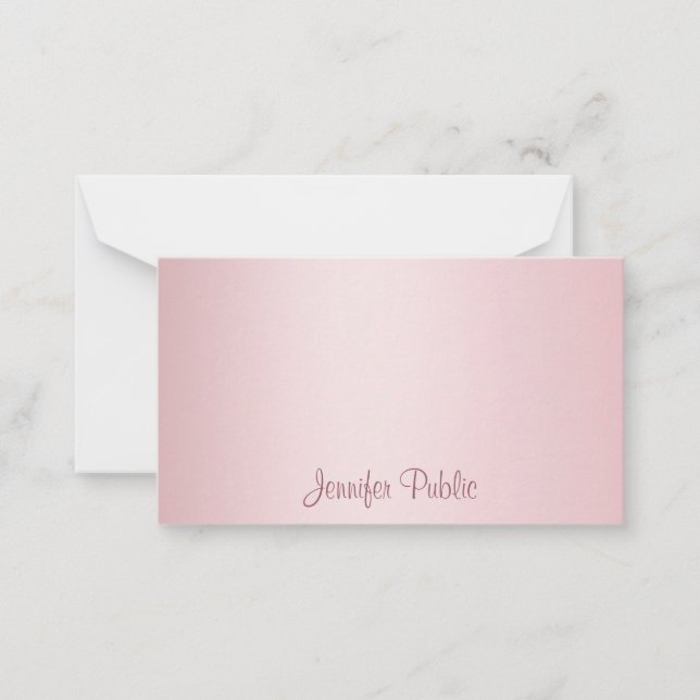 Rose Gold-Kalligraphische Skriptmonogramm-Vorlage Mitteilungskarte (Vorderseite)