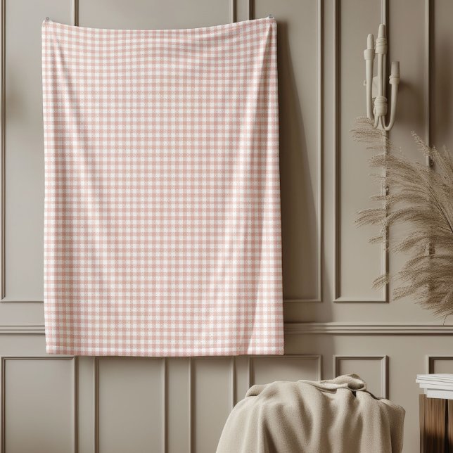 Rose Gold Kariert Blanken Soft Cosy Checkered Styl Fleecedecke (Rose Gold Plaid Blanket for Cozy Home Decor)