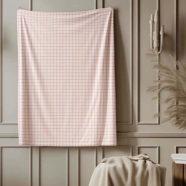 Rose Gold Kariert Blanket für gemütliche Wohngesta Fleecedecke (Rose Gold Plaid Blanket for Cozy Home Decor)