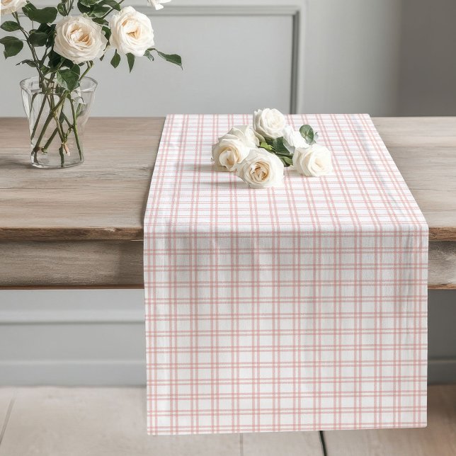 Rose Gold Karierter Gewinner für elegante Tischdek Großer Tischläufer (Rose Gold Plaid Runner for Elegant Table Decor)