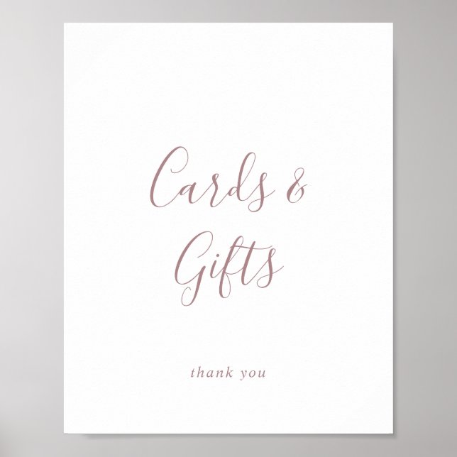 Rose-Gold-Karten und Geschenke-Zeichen Poster (Vorne)