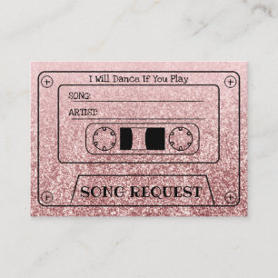 Rose Gold Kassetten-Hochzeitslied-Anfrage-Einsatz Begleitkarte