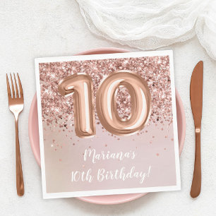 Rose Gold Kids Girl 10. Geburtstagsparty Serviette