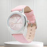 Rose Gold Kids Girls Glitzer Personalisiert Armbanduhr<br><div class="desc">Dieses Design entstand durch digitale Kunst und kann in dem Bereich personalisiert sein, der durch das Ändern des Fotos und/oder Textes zur Verfügung gestellt wird. Oder Sie können es anpassen, indem Sie den Mausklick auswählen, um weitere Optionen anzupassen, um die Farbe des Hintergrunds zu löschen oder zu ändern, Text hinzuzufügen,...</div>