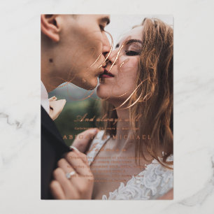 Rose Gold Klassik Kalligraphie Foto WIR NOCH DO Folieneinladung