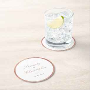 Rose Gold Klassische Elegance Minimalistische Hoch Runder Pappuntersetzer