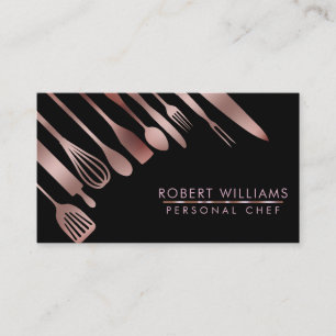 Rose Gold Koch Kitchtools Glitzer Imitate Catering Visitenkarte