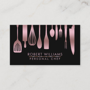Rose Gold Koch Kitchtools Glitzer Imitate Catering Visitenkarte