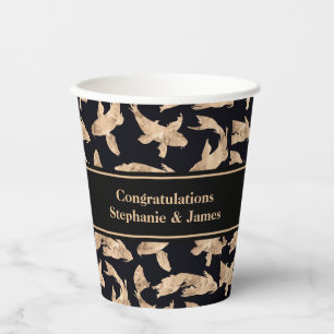 Rose Gold koi Fisch Banner Verlobung Datum Party Pappbecher