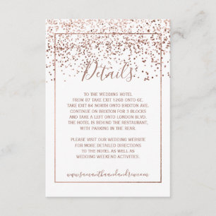 Rose Gold Konfetti Begleitkarte