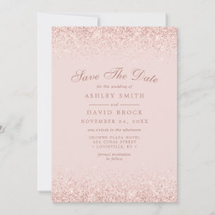 Rose Gold Konfetti Blush Rosa Modern Save The Date