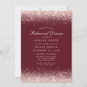 Rose Gold Konfetti Burgund Modern Probe Einladung