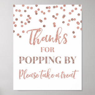 Rose Gold Konfetti Danke Fürs Vorbeikommen Schild