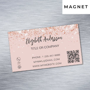 Rose Gold Konfetti Magnetische Visitenkarte