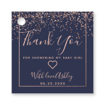 Rose gold Konfetti Marine blau Danke Baby Dusche