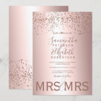 Rose Gold Konfetti Metallfolie Lesben Hochzeit