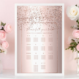 Rose Gold Konfetti Metallische Hochzeitskarte Poster