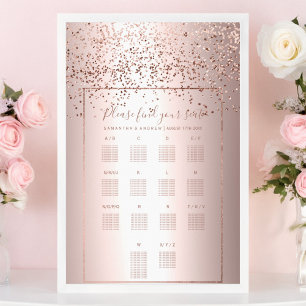 Rose Gold Konfetti Metallische Hochzeitskarte Poster