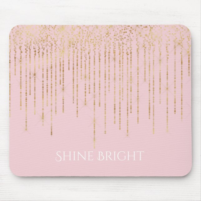 Rosé Gold Konfetti Mousepad (Vorne)