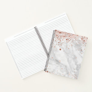 Rose Gold Konfetti-Muster Elegante Brautparty Notizbuch