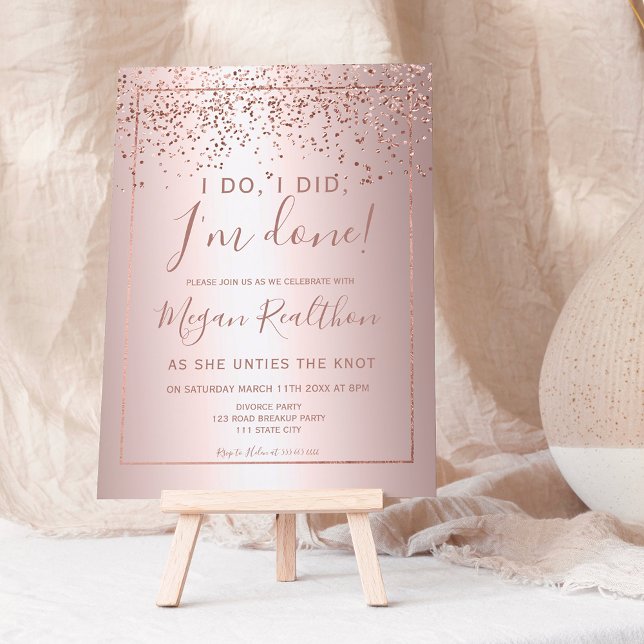 Rose Gold Konfetti Party Einladung (Von Creator hochgeladen)