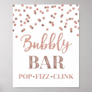 Rose-Gold-Konfetti-Sprudelbar-Schild Poster
