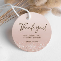 Rose Gold Konfetti Sweet 16 Geburtstagsgeschenk-An