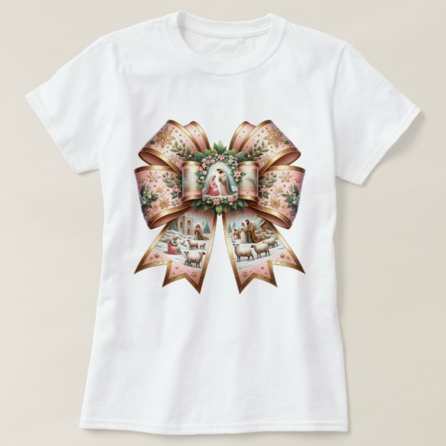 Rose Gold Krippe Elegance T-Shirt (Design vorne)